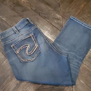 Silver Denim Capri